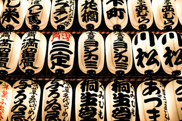 Japanese lanterns outside Senso-Ji Temple