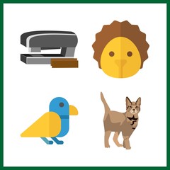 4 small icon. Vector illustration small set. bird and hedgehog icons for small works