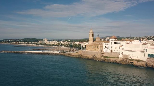Aerial view of Sitges, small town near Barcelona