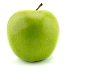 Ripe green apple isolated on white background
