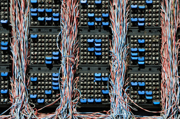Old fashioned analog telephone exchange