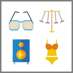 4 lifestyle icon. Vector illustration lifestyle set. single and swimsuit icons for lifestyle works