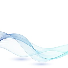 Wave with shadow.Abstract blue lines on a white background. Line art. Vector illustration. Colorful shiny wave with lines created using blend tool. Curved wavy line,smooth stripe.Design element.