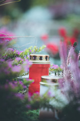 Candle at the cemetery, funeral