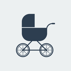 Fototapeta na wymiar Baby carriage icon.Vector Illustration