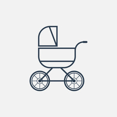 Fototapeta na wymiar Baby carriage line icon.Vector Illustration