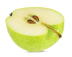 Fresh green apple isolated on white background with clipping path