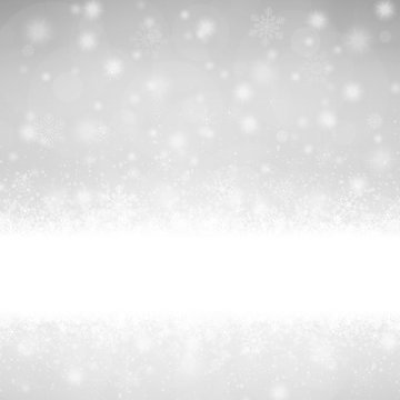 snow flakes background with banner