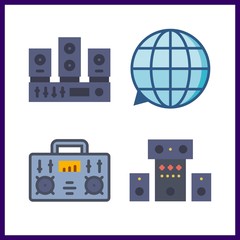 voice icon. sound system and radio vector icons in voice set. Use this illustration for voice works.