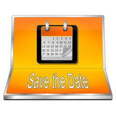 Save the Date Button - 3D illustration