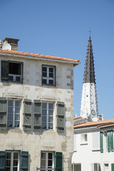 Town landscape of french touristic spot Ars-en-Re