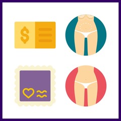 4 form icon. Vector illustration form set. slim and stamp icons for form works