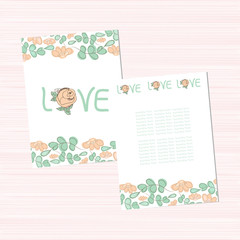 Set on Valentine's Day, birthday, anniversary. Thanks, March 8. Template. Flowers. Beautiful greeting card. Love. Sketch.
