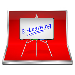 E-Learning Button - 3D illustration