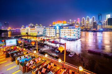 Obraz premium Skyline of urban architectural landscape in Chongqing..