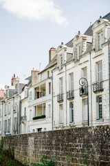 Fototapeta na wymiar Picture of a street in old french town Amboise with traditional architecture