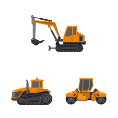 Vector design of build and construction symbol. Set of build and machinery vector icon for stock.