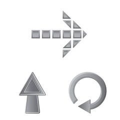 Isolated object of element and arrow sign. Collection of element and direction vector icon for stock.