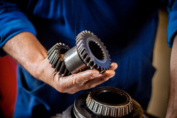 Man with gears