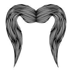 Isolated detailed mustache image. Vector illustration design