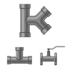 Vector illustration of pipe and tube sign. Set of pipe and pipeline vector icon for stock.