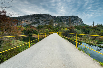 Bridge over Krka river in Krka National Park,Croatia