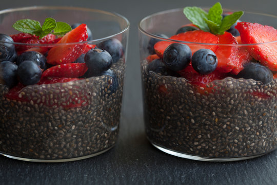 Chia pudding with fresh berries