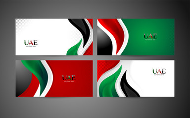 Obraz na płótnie Canvas United Arab Emirates Banner Background Concept for Independence, national days and events, flag color design