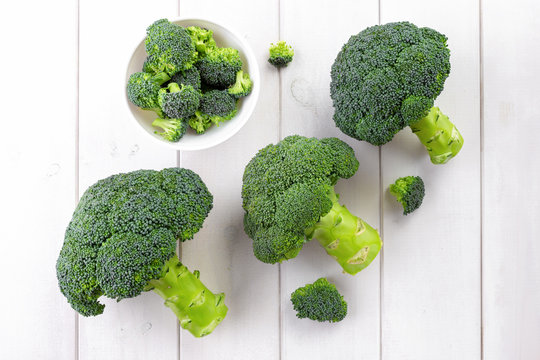 Set of raw broccoli