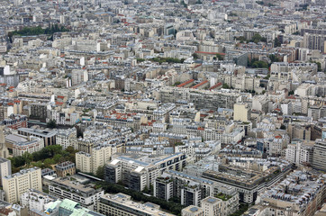 Urban Panorama with houses and palaces from Eiffel Tower