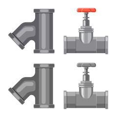 Vector design of pipe and tube sign. Collection of pipe and pipeline stock vector illustration.