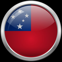 Samoa flag glass button vector illustration