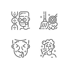 Simple set of allergy icons. Premium medicine symbol collection. Vector illustration. Line allergic pictogram pack.