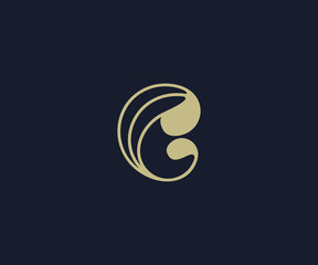 luxury letter C logo design template