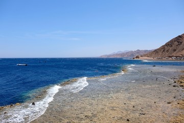 Blue Hole beach on Red Sea, Sinai coast in Egypt.