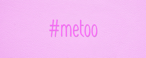 hashtag metoo on pink leather texture background - sexual harassment assault or violence concept
