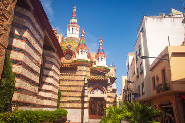 Fototapeta na wymiar Parish church Sant Roma in Lloret de Mar, Costa Brava, Catalonia, Spain