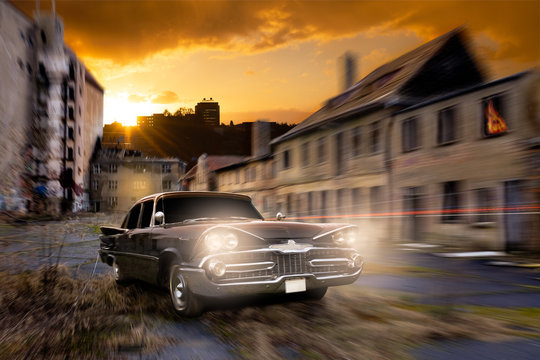 Oldtimer in Geisterstadt