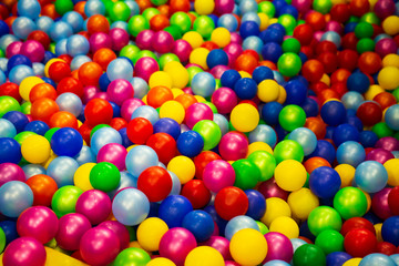 Fototapeta na wymiar colorful plastic balls on children's playground.