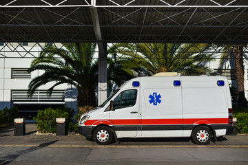 ambulance on duty at the airport © Oleksandr
