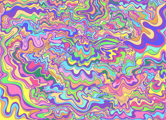 Decorative psychedelic  waves, pastel colors. Fantasy doodle pattern.