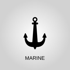 Marine icon. Marine symbol. Flat design. Stock - Vector illustration.