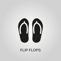 Flip flops icon. Flip flops symbol. Flat design. Stock - Vector illustration.