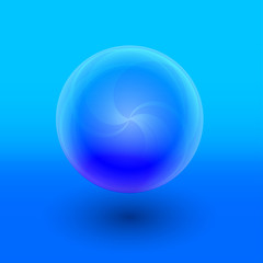 vector illustration of blue glass ball