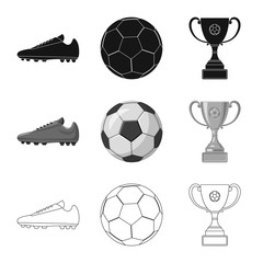 Vector design of soccer and gear icon. Set of soccer and tournament stock vector illustration.