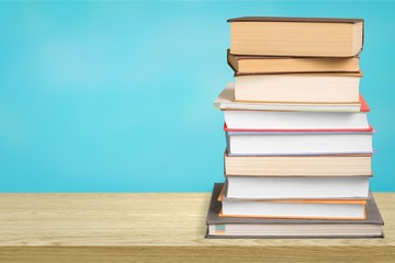 Old books on dark  background