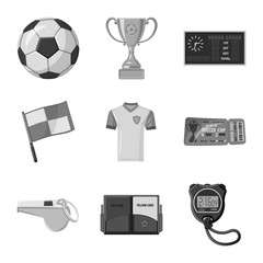 Isolated object of soccer and gear logo. Set of soccer and tournament stock symbol for web.