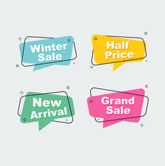 Sale, Special discount. Simple modern design ribbon, Popup, Labels, Emblems, Tags. Flat origami design Vector