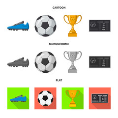 Vector illustration of soccer and gear logo. Collection of soccer and tournament vector icon for stock.