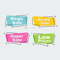 Sale, Special discount. Simple modern design ribbon, Popup, Labels, Emblems, Tags. Flat origami design Vector